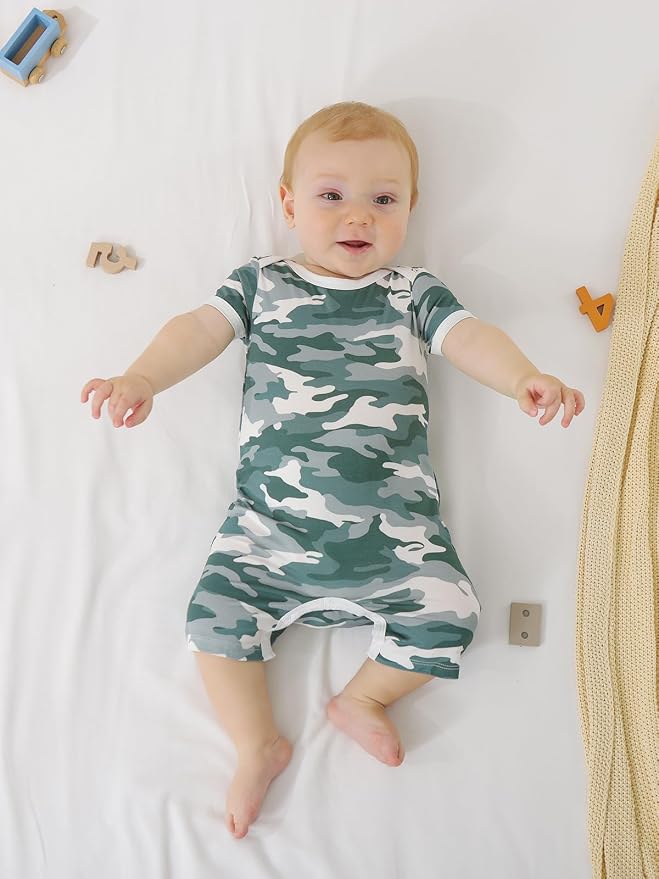 GUISBY Baby Rayon Romper Pajamas, 0-24M | Silky Soft Feel，Snap Closure，Footless - Image 4