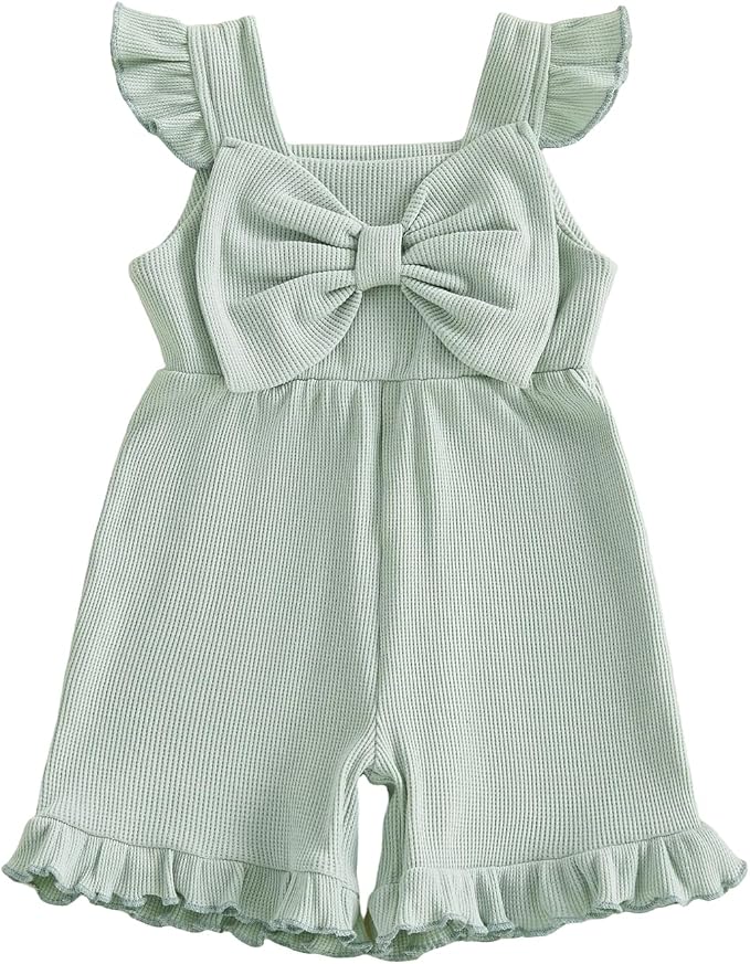 Little Girl Romper Toddler Overalls Summer Bow Jumpsuit Boho Outfit 6M-5T by Nibbcoa