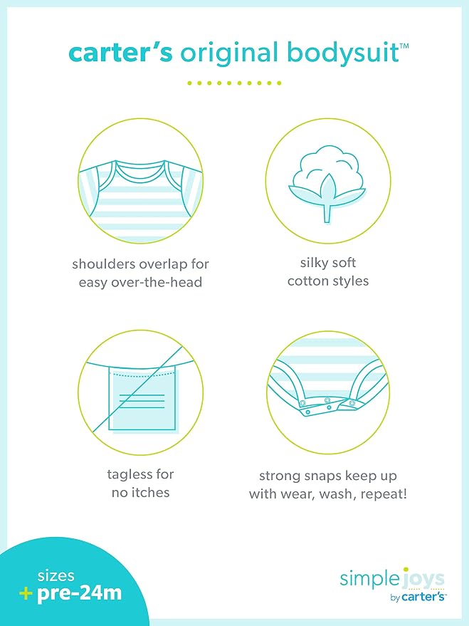 Simple Joys by Carter's Baby Boys 6-Pack Short-Sleeve Bodysuit - Image 9