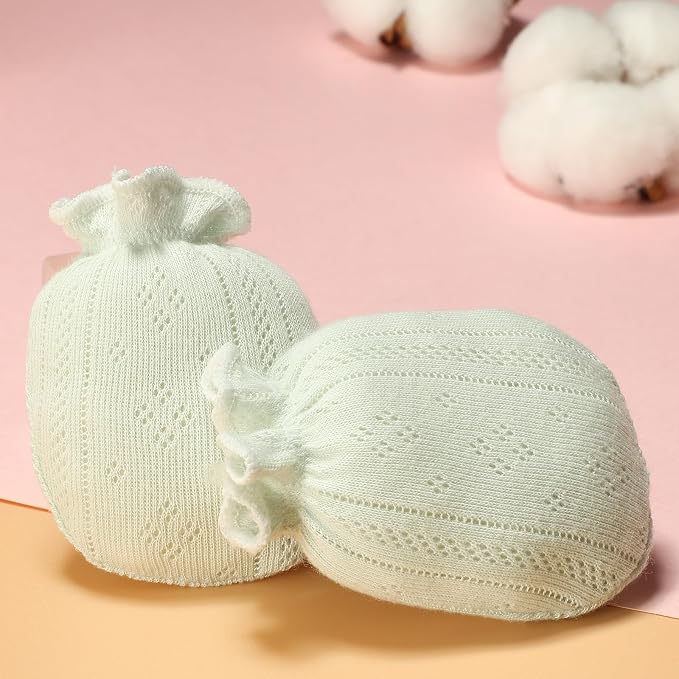 MOMSMENU Baby Mittens Newborn Girl 0-6 Months No Scratch Ruffle Mesh 5-Pack | - Image 9