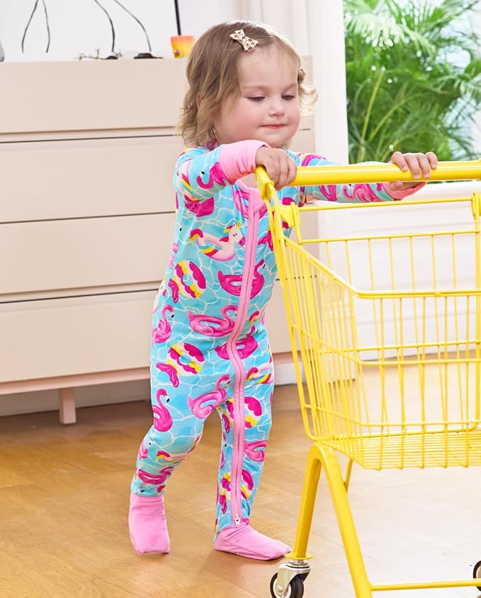 babee Reshinee Viscose Derived from Bamboo Baby Footie Pajamas Convertible - Image 7