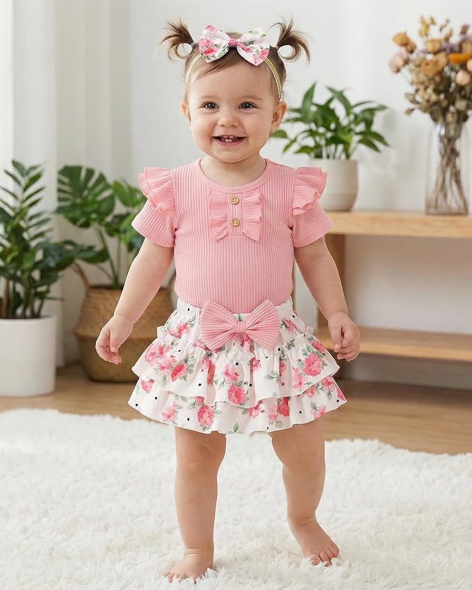 HONGTEYA Baby Girl Clothes Set Newborn Infant Summer Outfits - Image 4