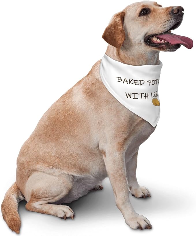 Baked Potato with Legs Dog Bandana, Funny Washable Triangle Bibs Scarf - Image 2