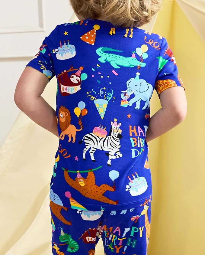 babee Reshinee Bamboo Viscose Toddler Boys Pajamas Set, Short Sleeve Kids - Image 5