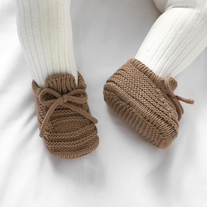 Neiwech Baby Booties Newborn Cozy Soft Warm Knitted Crib Shoes - Image 6