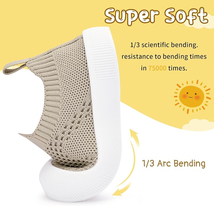 BACSAC Baby Toddler Unisex Infant Shoes Boys Girls Beige Mesh Breathable - Image 3