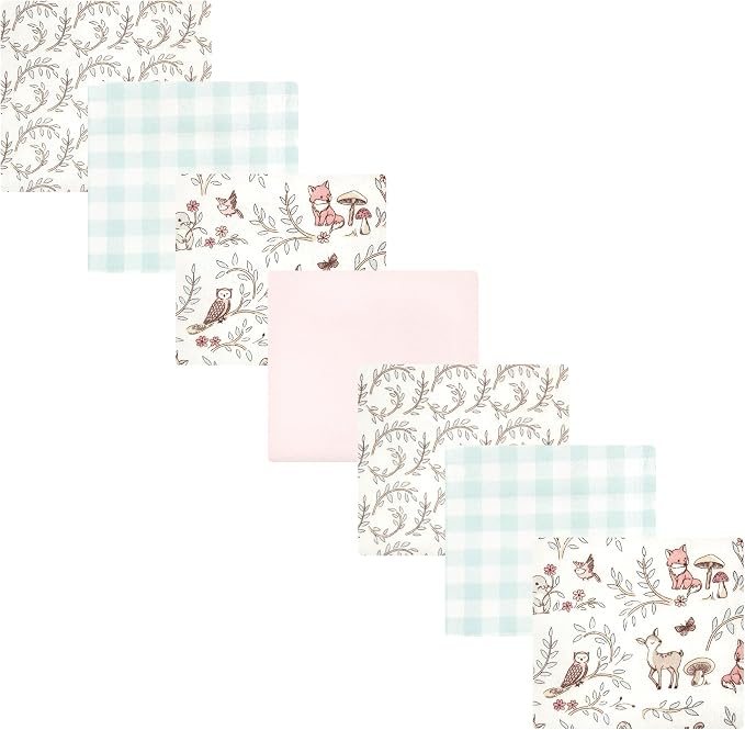 Hudson Baby Unisex Baby Cotton Poly Flannel Receiving Blankets Bundle, Girl by HudsonBaby