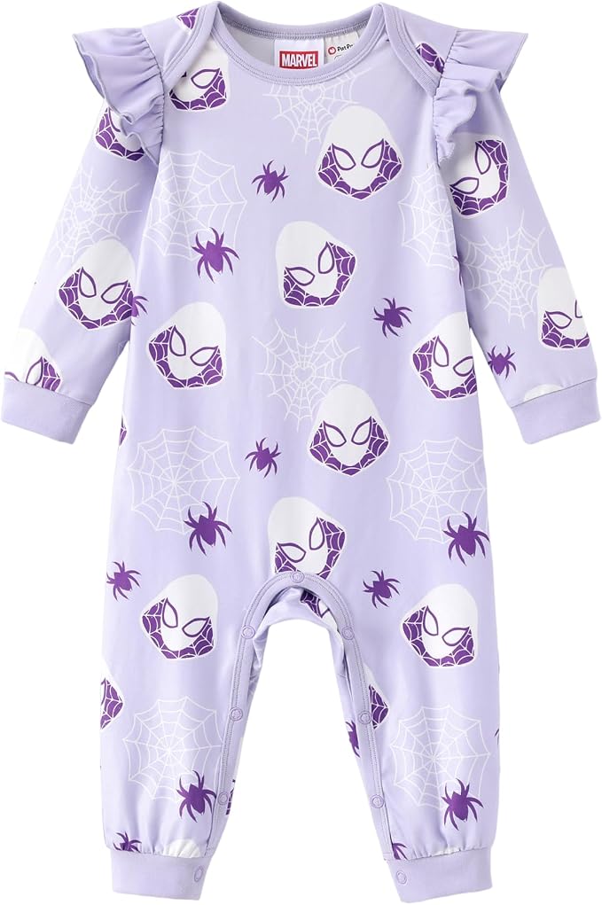 Disney Stitch Princess Minnie Winnie Marvel Baby Girls Ruffle Long Sleeve by Disney