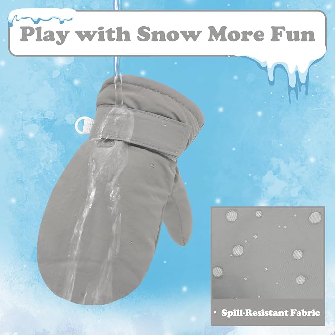 Sarfel Toddler Mittens Waterproof Toddler Gloves Baby Winter Mittens Toddler - Image 2