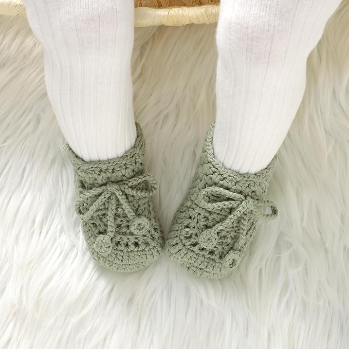 Hadetoto Baby Booties Hand Crochet Knit Cotton Bootie | Soft, Newborn First - Image 3