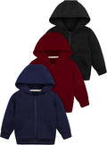 Cooraby 3 Packs Baby and Toddler Boys Long Sleeve Full-Zip Hoodies Infant by Cooraby