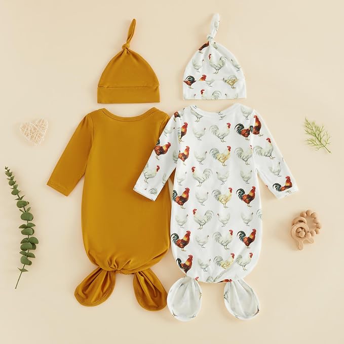 2-Pack Baby Sleeper knotted Gown Boy Girl Nightgown - Image 2