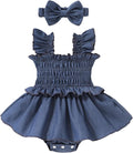 YOUNGER TREE Baby Girl Clothes Ruffle Romper Boho Dress Summer Cake Smash by YOUNGERTREE