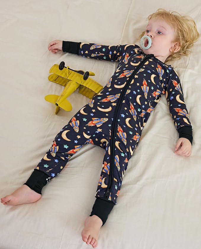 babee Reshinee Bamboo Viscose Baby Footie Pajama, Zipper Sleeper Boys Girls | - Image 5