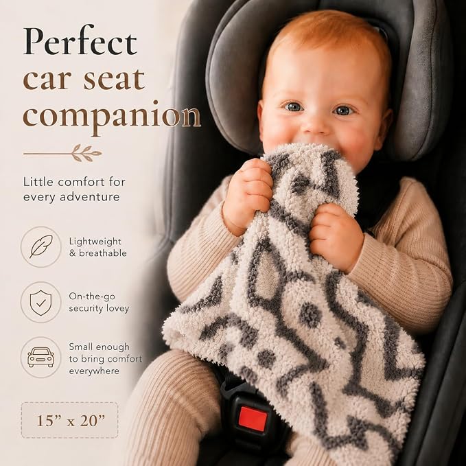 Saranoni Luxury Security Blanket Soft Plush Baby Blanket Mudcloth 20x15 | - Image 4