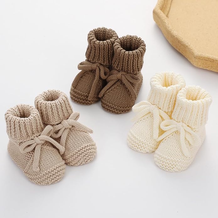 DSORVICD Newborn Baby Boys Girls Knitted Booties Soft Sole Shoes Socks - Image 5