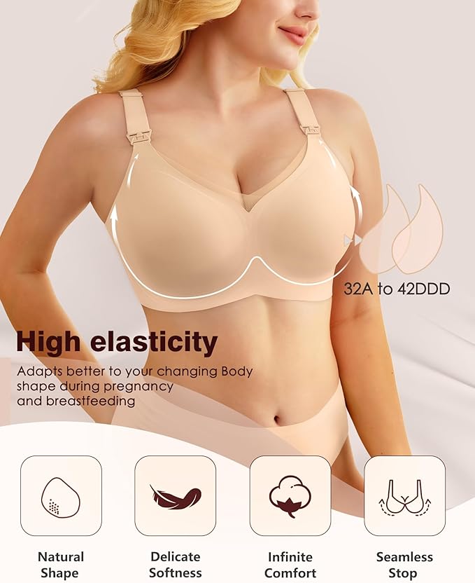 As Fairy Nursing Bras for Breastfeeding Mesh Lace Seamless Maternity Bra Pregnancy Sleep Wireless Pumping Bralette