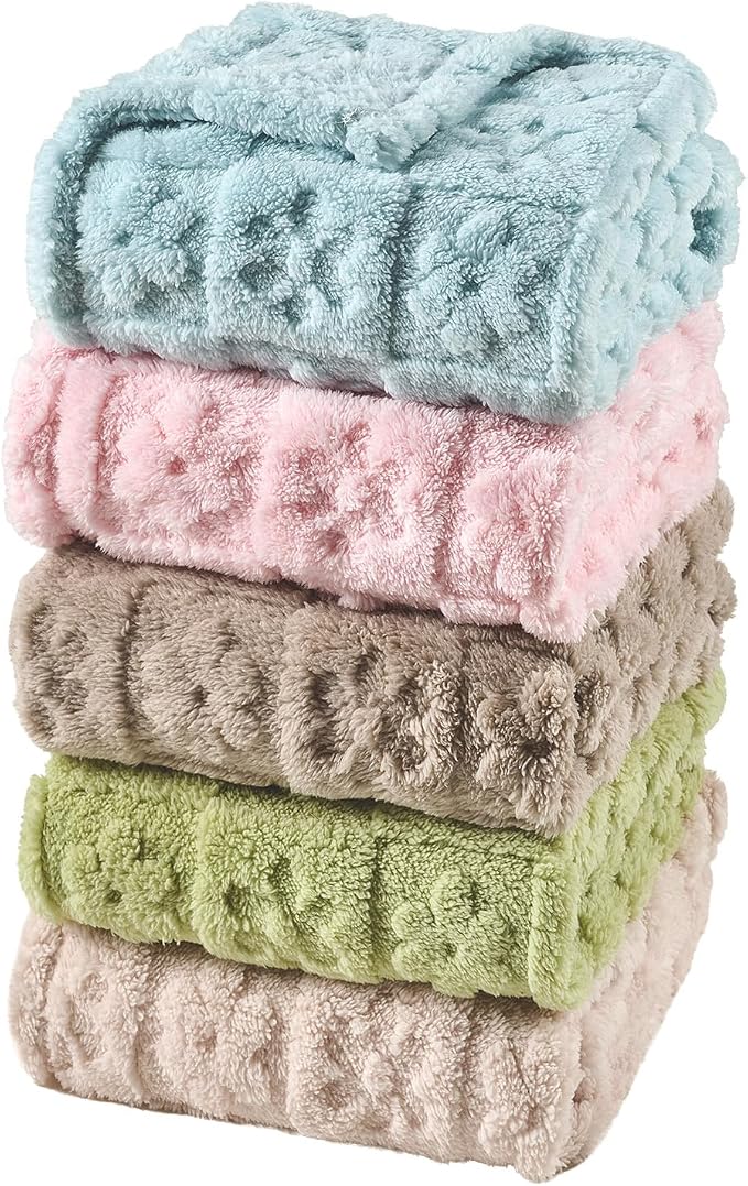 5 Pcs Baby Blanket Flower Checkerboard Ultra Soft Gift-Ready Plush by Unknown
