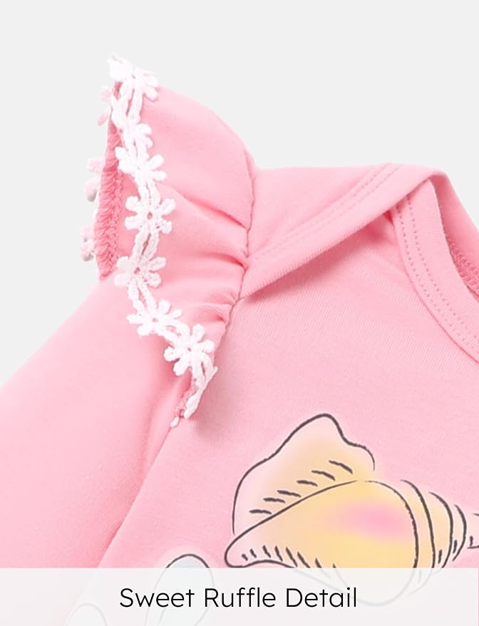 Disney Stitch Princess Minnie Winnie Marvel Baby Girls Ruffle Long Sleeve - Image 4