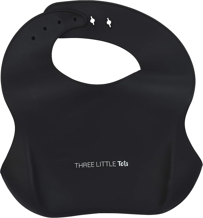Three Little Tots Modern Silicone Baby Bib – Adjustable Fit Waterproof Catch - Image 7