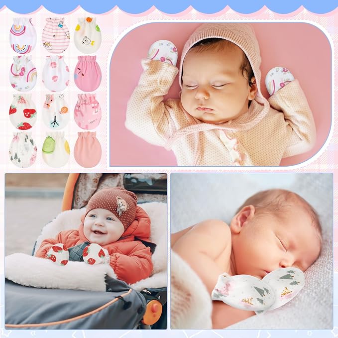 Geyoga 24 Pairs Newborn Baby Mittens No Scratch - Image 5
