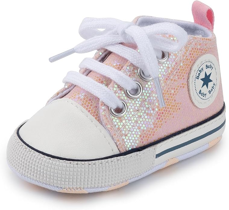 Unisex Baby Girls Boys Canvas High-top Shoes, Newborn Infant Anti-Slip Soft - Image 5