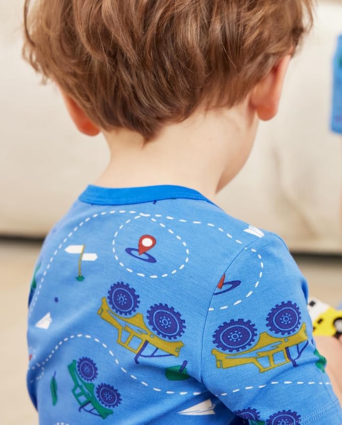 babee Reshinee Bamboo Viscose Toddler Boys Pajamas Set, Short Sleeve Kids - Image 2
