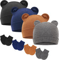 BQUBO Newborn Baby Hats Mittens Set Hospital Hat Beanie Infant Caps Baby Gloves by DRESHOW