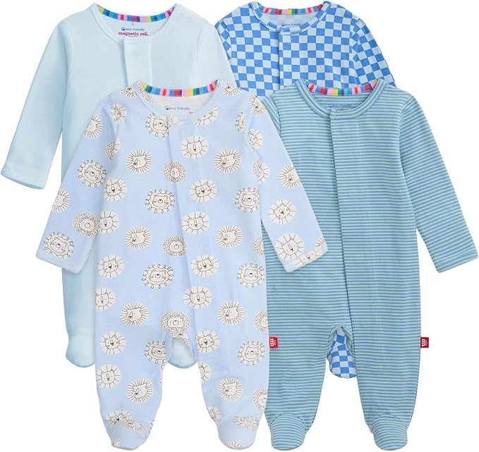 Magnetic Me Cloudstretch 4-Pack Bundle | Magnetic Baby Footie Pajamas by magneticme