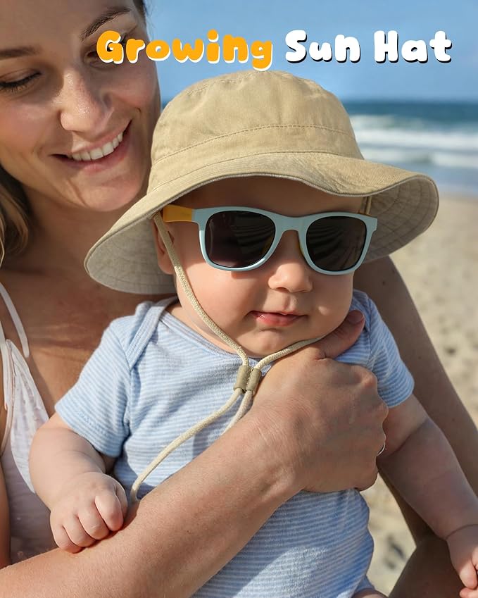 Baby Sun Hat for Toddler Kids Bamboo Rayon Bucket Hat Summer Beach Sun - Image 6