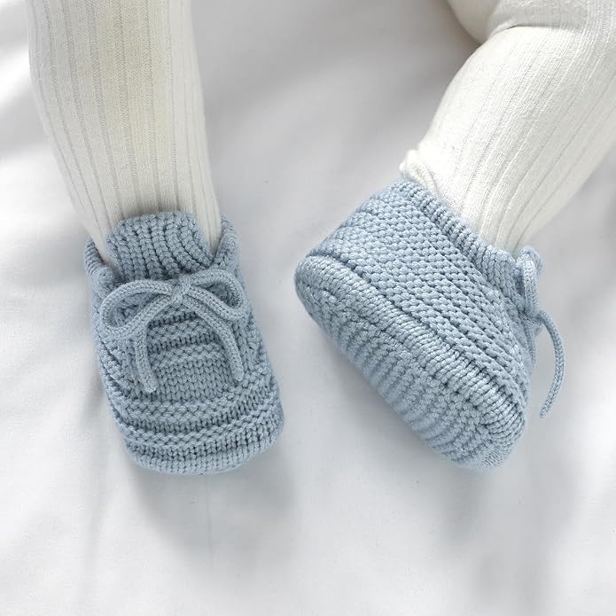 Neiwech Baby Booties Newborn Cozy Soft Warm Knitted Crib Shoes - Image 6