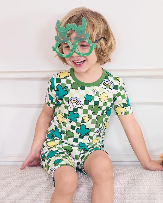 babee Reshinee Bamboo Viscose Toddler Boys Pajamas Set, Short Sleeve Kids - Image 8
