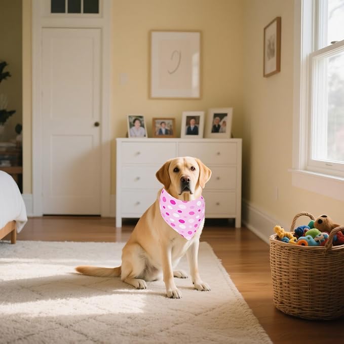 7 PCS Polka Dot Dog Bandanas for Large Dogs Breed Sewing Hemming Dog Bandana - Image 5