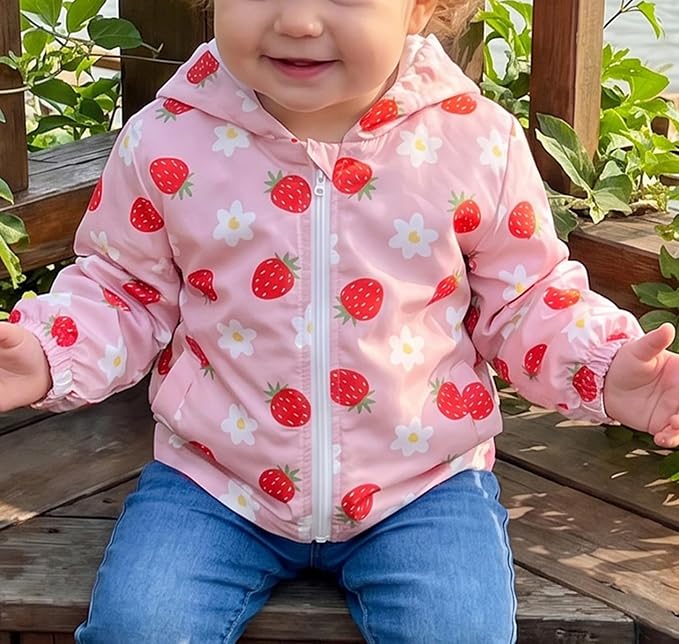 Toddler Baby Girl Windbreaker Jacket Zip Up Hoodie Long Sleeve Sweatshirt - Image 2