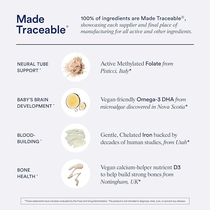 Ritual Essential for Women Prenatal Multivitamin: Folate & Choline for Neural Tube Support, Omega-3 DHA for Fetal Brain Development, Iron, Calcium-Helper D3 & K2, Non-GMO, Vegan, Citrus, 30 Days