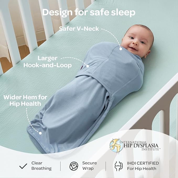 Momcozy Swaddles for Newborns, Quiet Fastener Swaddle for Infant 0-3 Months | - Image 4