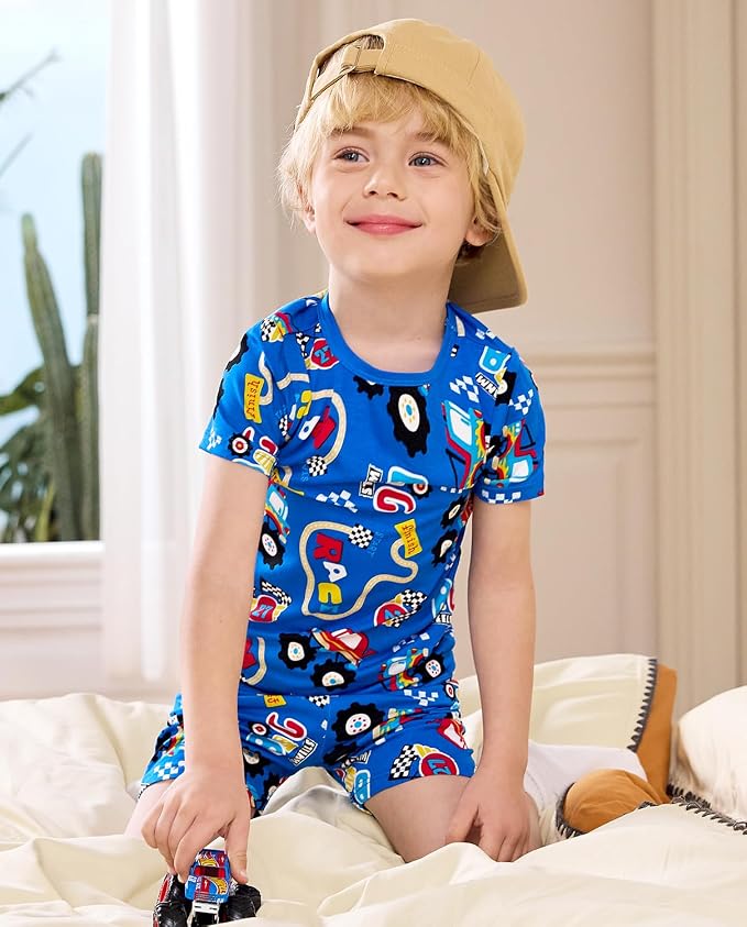 babee Reshinee Bamboo Viscose Toddler Boys Pajamas Set, Short Sleeve Kids - Image 5