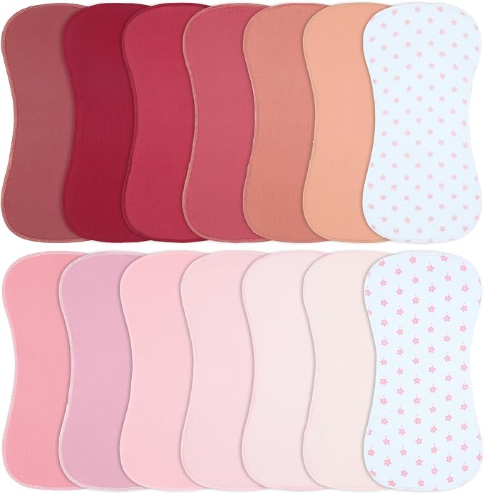Muslin Burp Cloths 19" x 9", Baby Burping Clothes, Large Extra Soft Absorbent by Benoxine