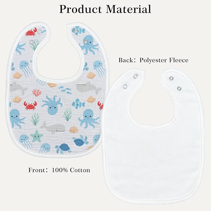 Baby Bibs for Baby Boys Girls 6-Pack - Image 3