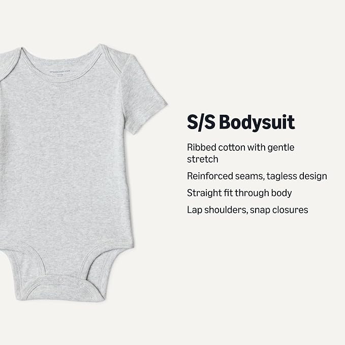 Amazon Essentials Unisex Babies' Short-Sleeve Bodysuits - Image 2