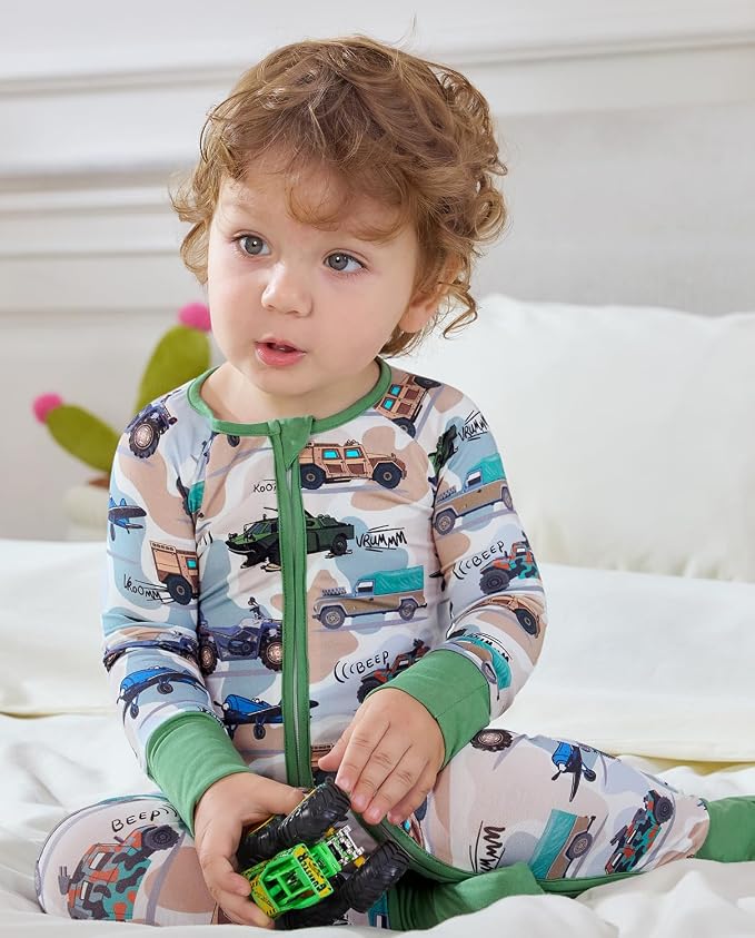 babee Reshinee Bamboo Viscose Baby Footie Pajama, Zipper Sleeper Boys Girls | - Image 2