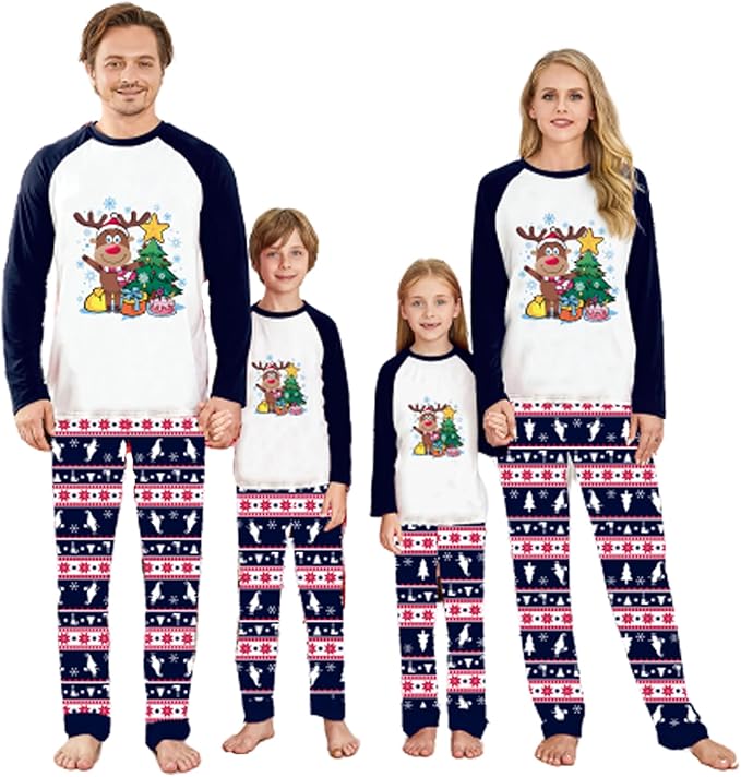 Awoscut Family Christmas Pajamas Matching Pajamas for Family, Xmas PJs Sets Holiday Sleepwear