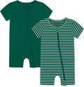 Jimonda Baby Romper Short Sleeve 2-Way Zipper Pajamas Cotton | 2-Pack, One Piece by JimondaBaby