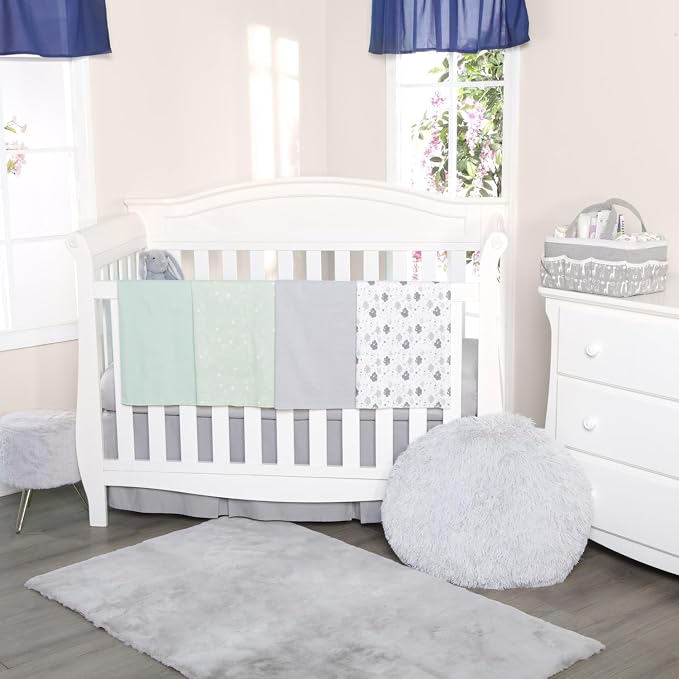 EVERYDAY KIDS 4 Pack of Soft Flannel Receiving Baby Blanket Set - Image 2
