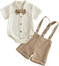 PUHHAPIEY Baby Boy Gentleman Wedding Outfit Dress Romper Suspender Pants | 0 3 by PUHHAPIEY