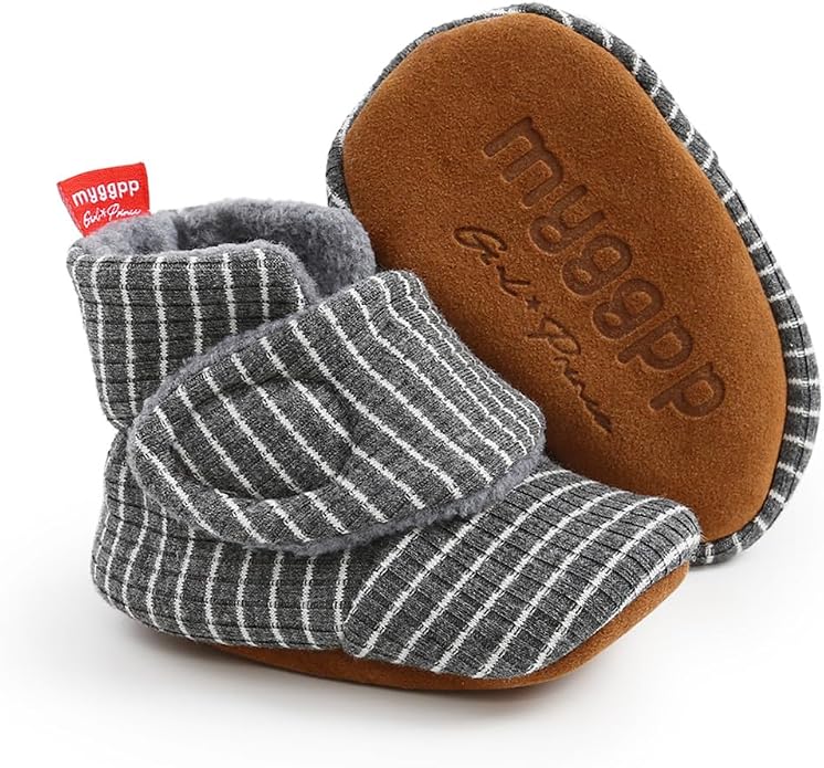 Baby Booties Cozy Fleece Slippers Soft Baby Shoes by GDSDYM
