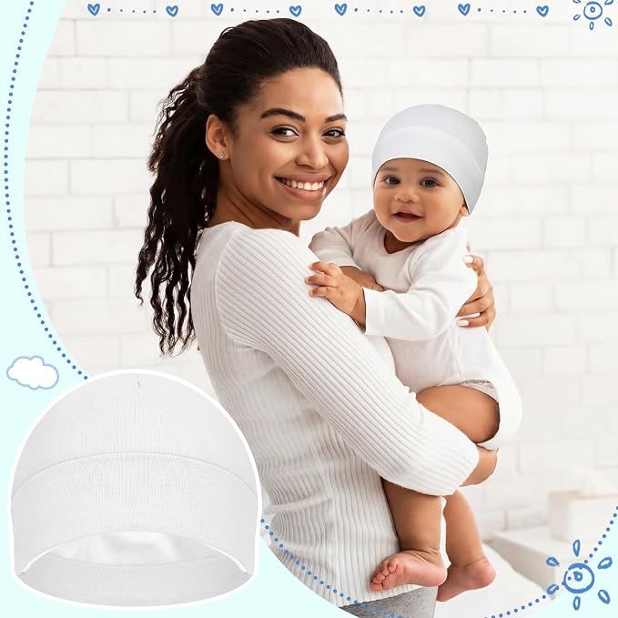 6 Pack Satin Lined Baby Beanie Newborn - Image 5