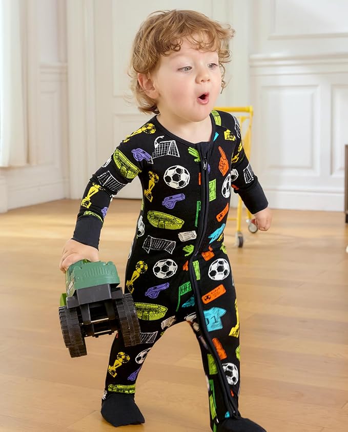 babee Reshinee Bamboo Viscose Baby Footie Pajama, Zipper Sleeper Boys Girls | - Image 2