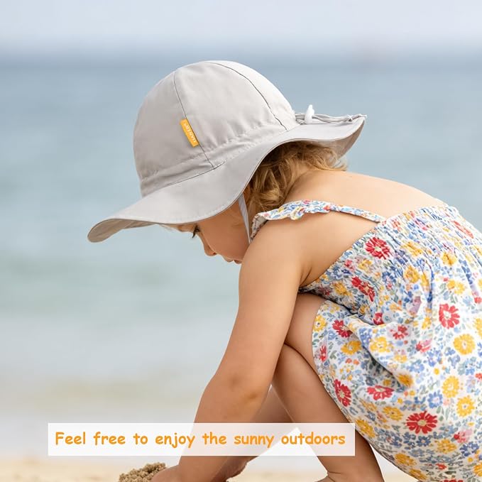 Baby Girl Sun Hat with UPF 50+ Outdoor Adjustable Toddler Beach Hat with Wide - Image 3