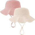 Muslin Baby Sun Hat Sun Protection Baby Toddler Bucket Hats by HONGTEYA